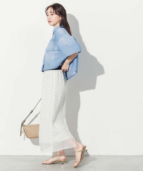 「Healthy denim」 半袖シャツ FREE インディゴブルー レディース_画像5