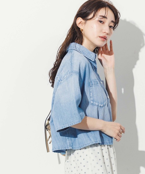 「Healthy denim」 半袖シャツ FREE インディゴブルー レディース_画像8