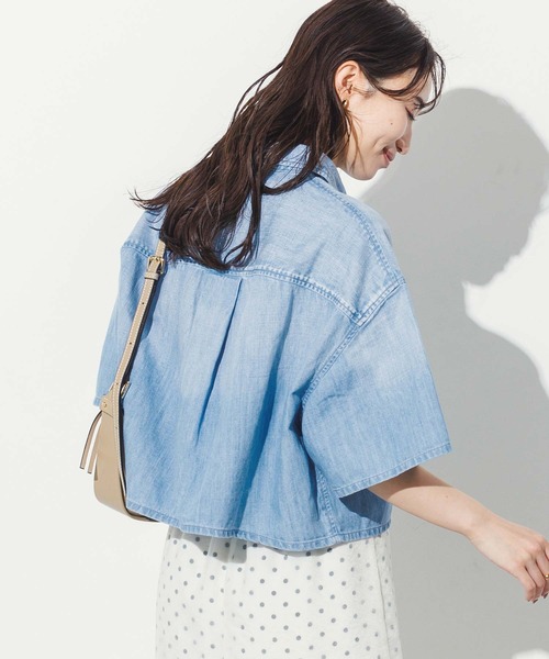 「Healthy denim」 半袖シャツ FREE インディゴブルー レディース_画像9