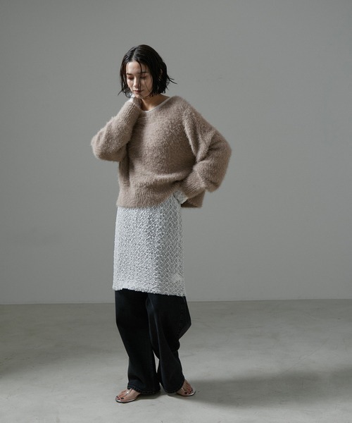 「SALON adam et rope'」 長袖ニット FREE ライトグレー レディース_画像4