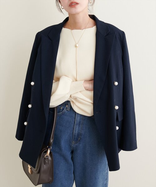 「natural couture」 長袖ニット FREE オフホワイト レディース_画像6