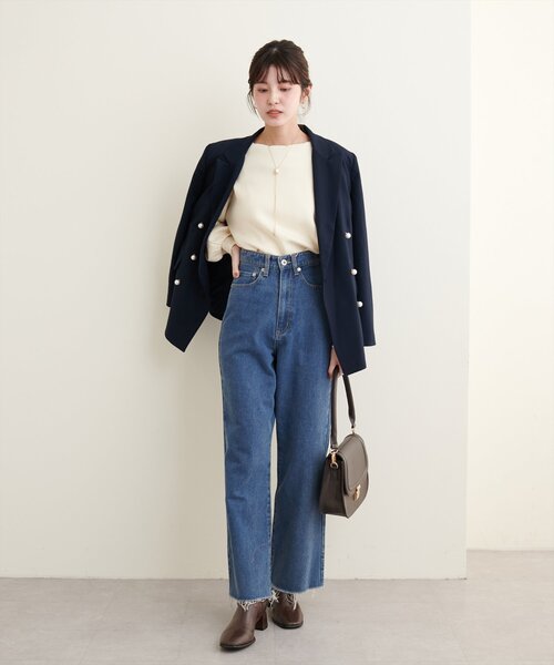 「natural couture」 長袖ニット FREE オフホワイト レディース_画像7