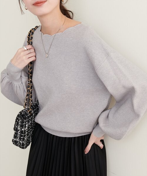 「natural couture」 長袖ニット FREE オフホワイト レディース_画像8