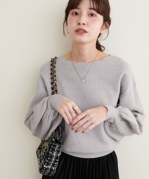 「natural couture」 長袖ニット FREE オフホワイト レディース_画像9