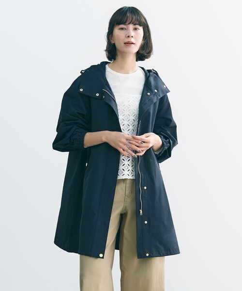 2026SS♡UNFILO アンフィーロ フーディコート ゆったり ネイビーM UNFILO（アンフィーロ） コート アウター フーディアウター レディース