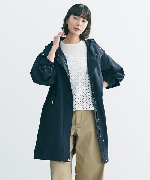 UNFILO◾️アンフィーロ◾️ボンディング フォルムコート今季ネイビーM UNFILO（アンフィーロ） ノーカラーコート コート ボンディング