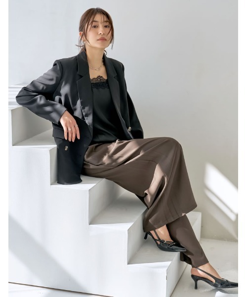 キャミソール 「新色追加」「2026S/S COLLECTION」サテンレースキャミソールの画像