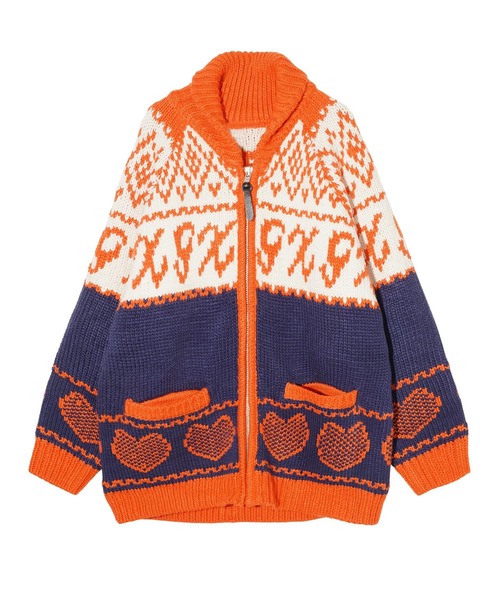 X-girl（エックスガール） ニットカーディガン ONE SIZE オレンジ