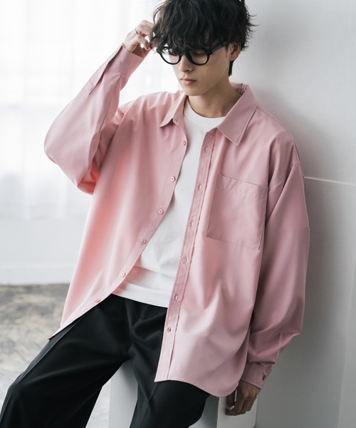 「Rocky Monroe」 長袖シャツ L ダークパープル メンズ_画像7