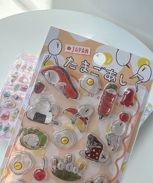 AS KNOW AS（アズノゥアズ） ステッカー たまごあしぷっくりシール