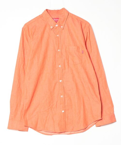 Supreme（シュプリーム） 長袖シャツ M オレンジ メンズ : ZOZOTOWN