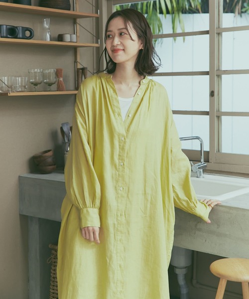 「URBAN RESEARCH DOORS」 長袖ワンピース MEDIUM ネイビー レディース_画像7