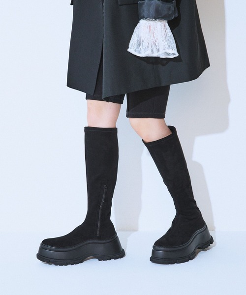 新品 JEANASIS ビガーロングブーツ Lサイズ ブラック 24.0 JEANASIS（ジーナシス） ロングブーツ LARGE ブラック系その他