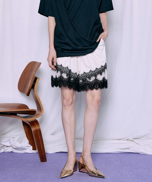 パンツ Shadow Stripe Lace Shorts/シャドーストライプレースショートパンツ レディースの画像