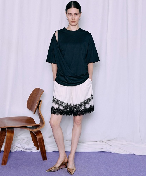 パンツ Shadow Stripe Lace Shorts/シャドーストライプレースショートパンツ レディースの画像