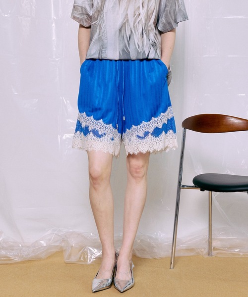 パンツ Shadow Stripe Lace Shorts/シャドーストライプレースショートパンツ レディースの画像