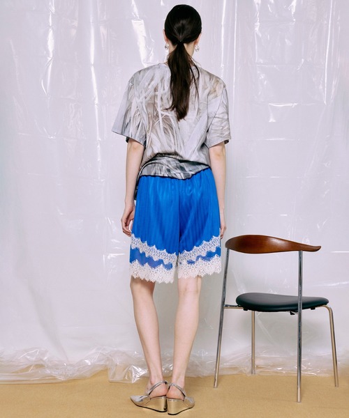 パンツ Shadow Stripe Lace Shorts/シャドーストライプレースショートパンツ レディースの画像
