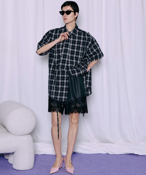 パンツ Shadow Stripe Lace Shorts/シャドーストライプレースショートパンツ レディースの画像