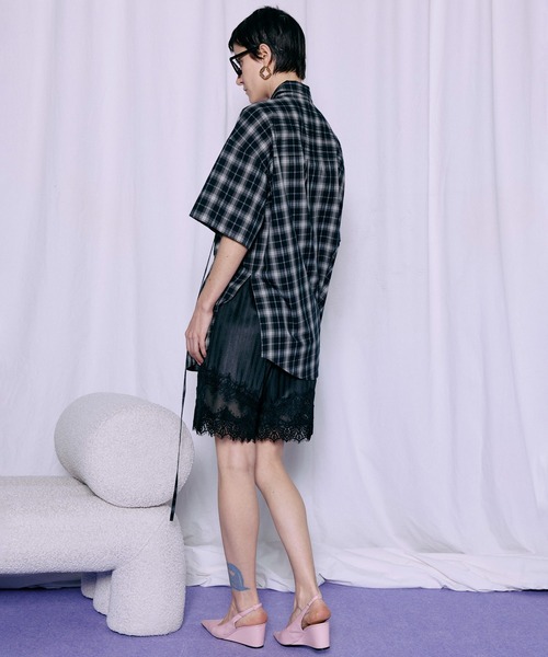 パンツ Shadow Stripe Lace Shorts/シャドーストライプレースショートパンツ レディースの画像