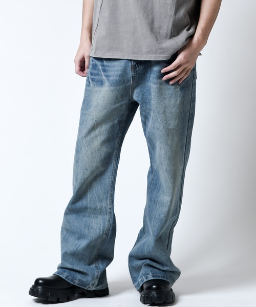 「JOHNNY WOLF」 デニムパンツ M ブラック メンズ_画像2