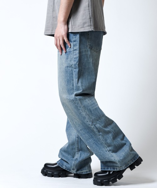「JOHNNY WOLF」 デニムパンツ M ブラック メンズ_画像4