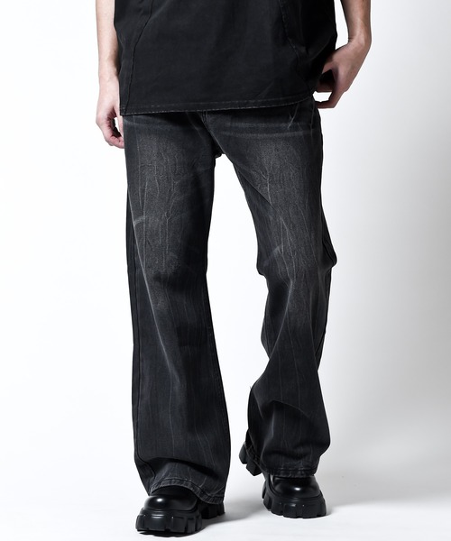 「JOHNNY WOLF」 デニムパンツ M ブラック メンズ_画像9