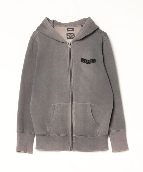 DIESEL（ディーゼル） ワンポイントジップアップパーカー S グレー
