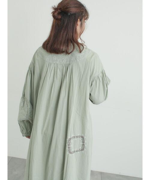 「TSUHARU by Samansa Mos2」 長袖ワンピース S チャコールグレー レディース_画像8