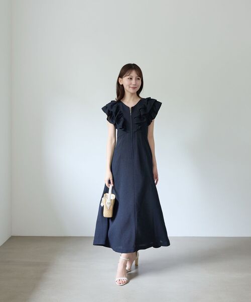 フリルサマーワンピース cle blatt ワンピース 夏 フリルジップワンピース : ZOZOTOWN Yahoo!店