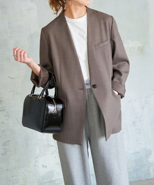 スピックアンドスパン ノーカラージャケット Spick＆Span（スピック アンド スパン） 「Spick & Span」 ノーカラー
