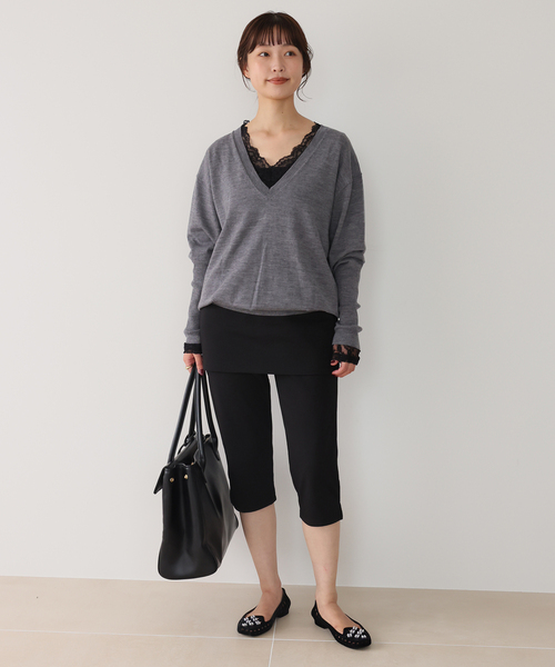 SLOBE IENA（スローブイエナ） tシャツ 「WEB限定/追加」Vネックレース