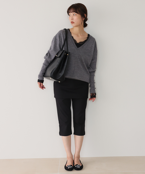 SLOBE IENA（スローブイエナ） tシャツ 「WEB限定/追加」Vネックレース