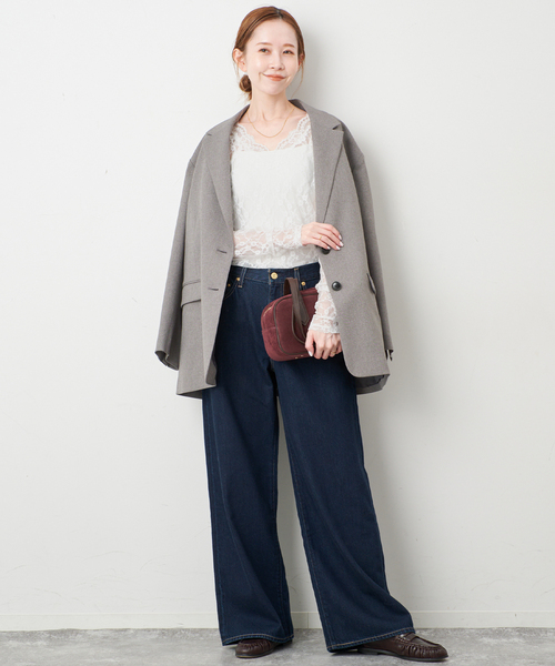 SLOBE IENA（スローブイエナ） tシャツ 「WEB限定/追加」Vネックレース