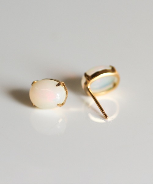 cui-cui（キュイキュイ） ピアス オパール カボション ピアス | K18