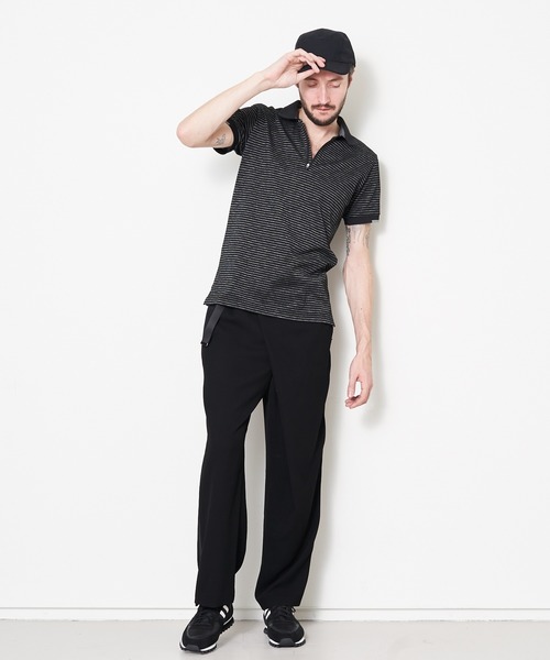 5351 POUR LES HOMMES tシャツ 鹿の子ボーダー ZIPポロシャツ メンズ