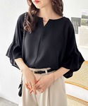 ブラウス シャツ 3WAYゴールドプレート袖ボ...の詳細画像5