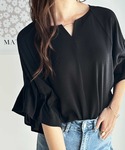 ブラウス シャツ 3WAYゴールドプレート袖ボ...の詳細画像3
