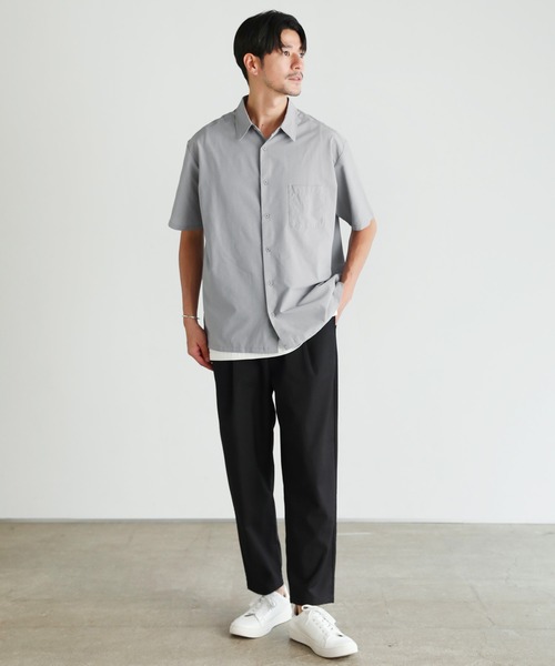 ZUBON URBS ワンタックワイドテーパードパンツ グレー2 ② ZUBON ワンタックワイドパンツ[ZBN23AWP2-BSM37]｜URBAN