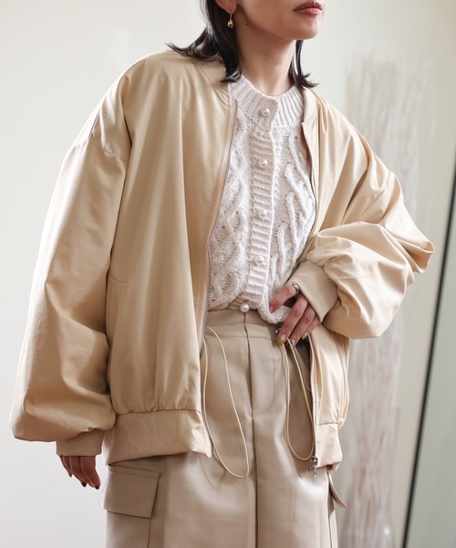 ULEULA ma1 ma-1 ボリュームスリーブMA-1ブルゾン レディース