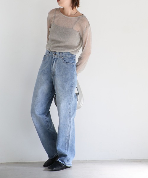 ジーンズ デニム デニムパンツ スラブストレートデニムパンツ レディース | select MOCA | 04