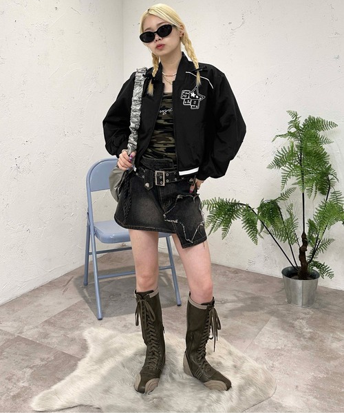 sedacle girl（セダクルガール） スタジャン スター刺繍ナイロン