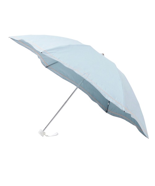 【新品】フルラ✨ジャガード 折りたたみ日傘 ブルー ロゴ 総柄 軽量 晴雨兼用 FURLA（フルラ） 日傘 折りたたみ傘 折り畳み 軽量 晴雨兼用 遮光 遮熱