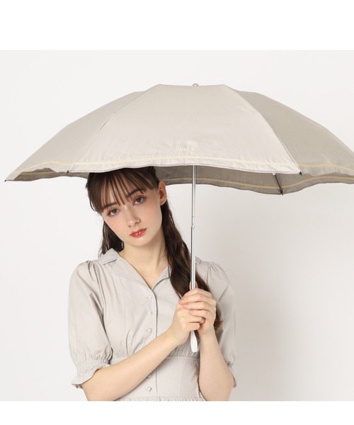 【未使用品】フルラ レース×刺繍 晴雨兼用 折り畳み傘 日傘 ベージュ 未使用品】フルラ レース×刺繍 晴雨兼用 折り畳み傘 日傘