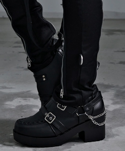 靴 Rare LOVEHUNTER BELT STUDS BOOTS LOVEHUNTER（ラブハンター） ブーツ 「LOVE HUNTER/ラブハンター