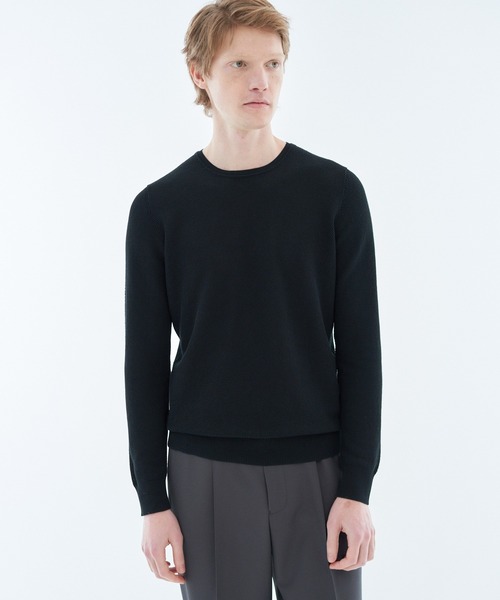 GRAN SASSO ブラック クルーネックセーター 48 Gran Sasso セーター ニット GRAN SASSO / コットンクルーネック