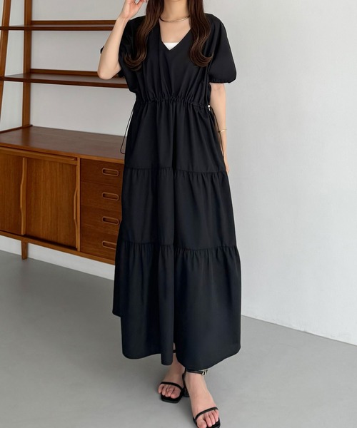 callautia ワンピース Vネックドロストワンピース : ZOZOTOWN