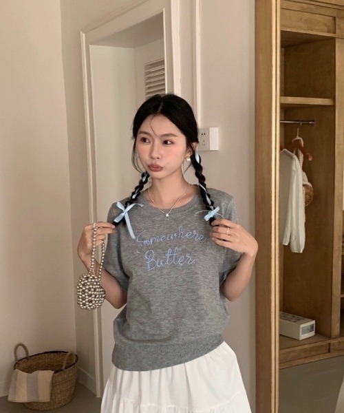 LACーVERT tシャツ ロゴ刺繍サマーニット レディース : ZOZOTOWN Yahoo