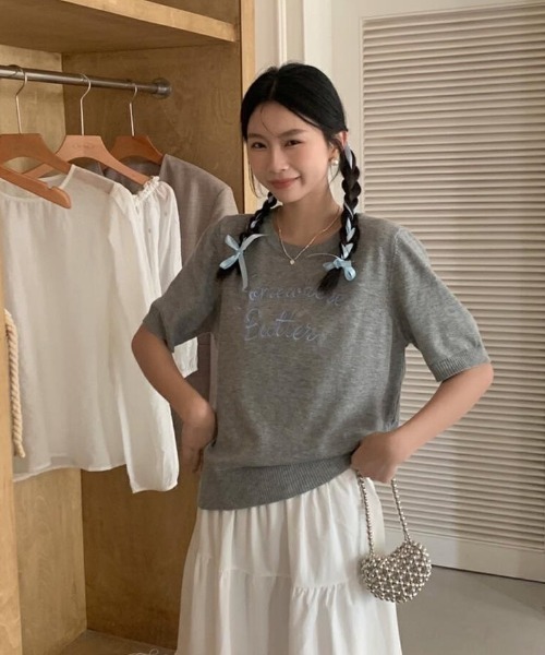 LACーVERT tシャツ 半袖 ロゴ刺繍サマーニット レディース : ZOZOTOWN