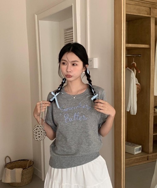 LACーVERT tシャツ ロゴ刺繍サマーニット レディース : ZOZOTOWN Yahoo
