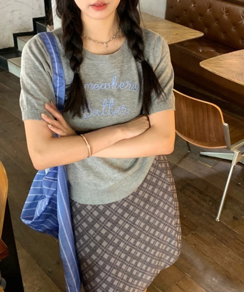 taylorページ Mystrada 刺繍ニット サマーニット LACーVERT tシャツ ロゴ刺繍サマーニット レディース : ZOZOTOWN Yahoo